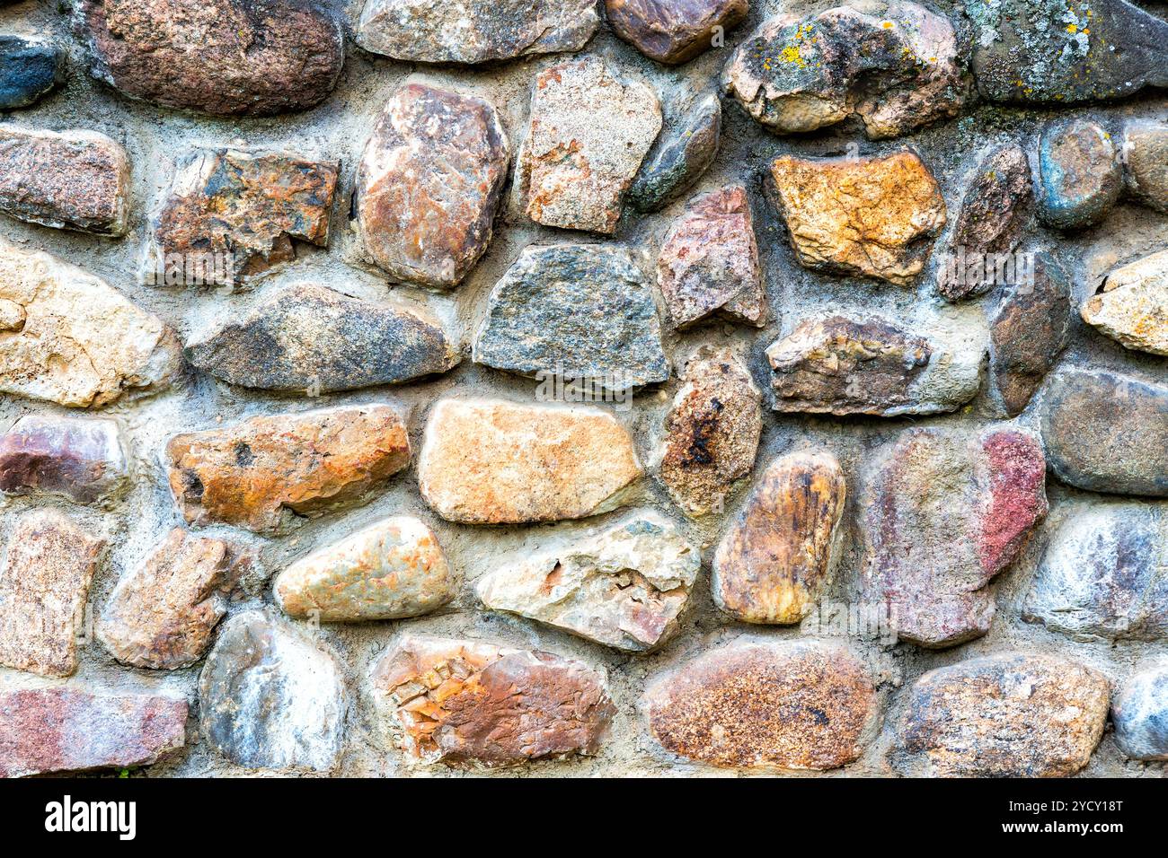 Weathered grunge rough stone wall as background texture Stock Photo