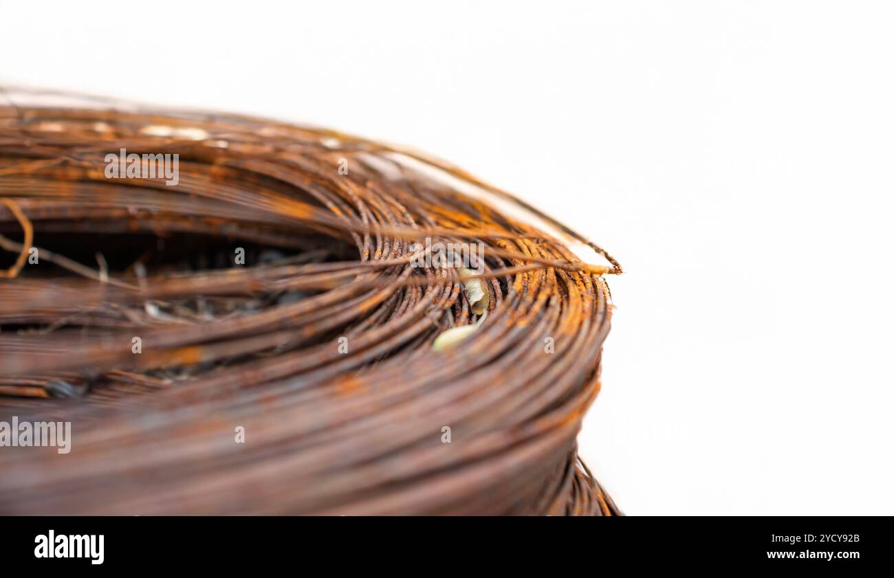 Roasted Wire Detailed view of coiled rusted wires with light backdrop Stock Photo ...
