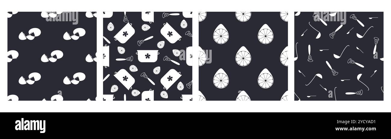Seamless pattern with whisks and ladles Stock Vector