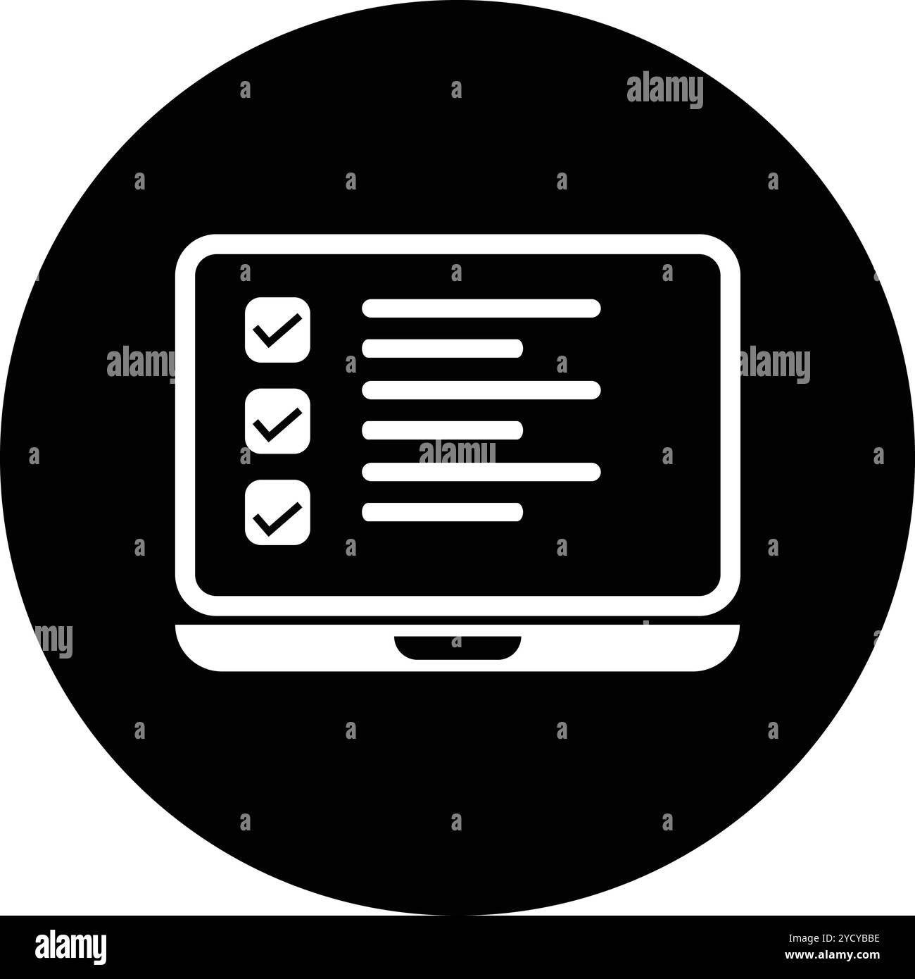 Check list on laptop screen Stock Vector Image & Art - Alamy