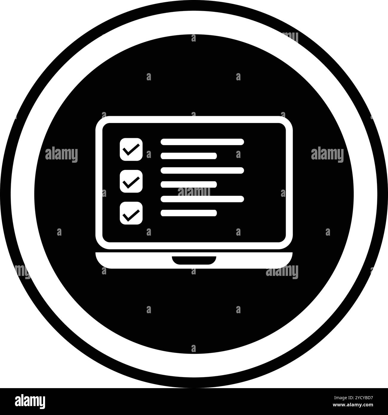 Check list on laptop screen stock vector image art alamy