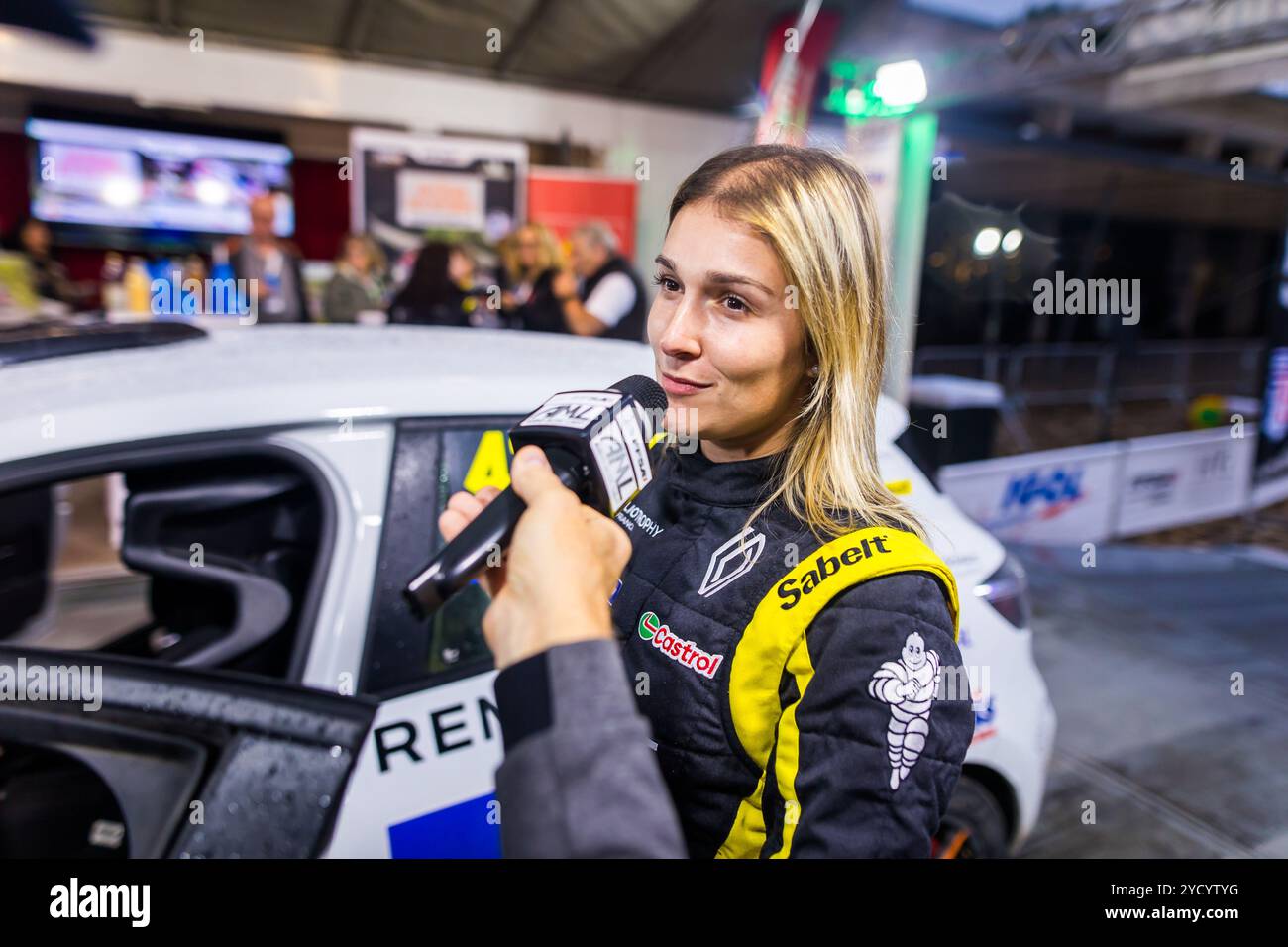 Montpellier, France. 24th Oct, 2024. OLEA Charlotte, PAGES Cecile, Renault Clio Rally5, portrait during the Critérium des Cévennes 2024, 8th round of the Championnat de France des Rallyes 2024, from October 25 to 28 in Montpellier, France - Photo Bastien Roux/DPPI Credit: DPPI Media/Alamy Live News Stock Photo