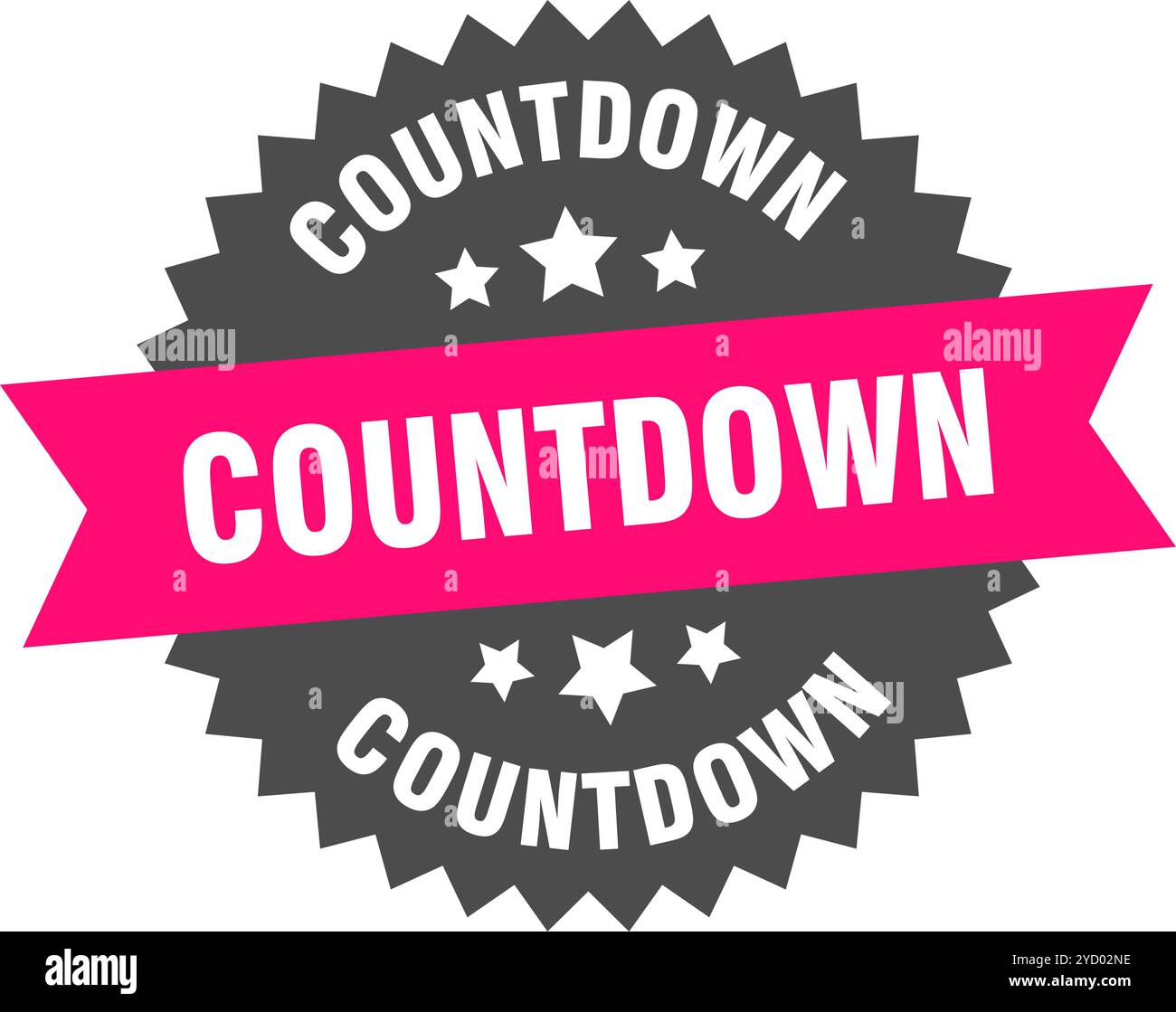 countdown round pink label isolated on transparent background ...