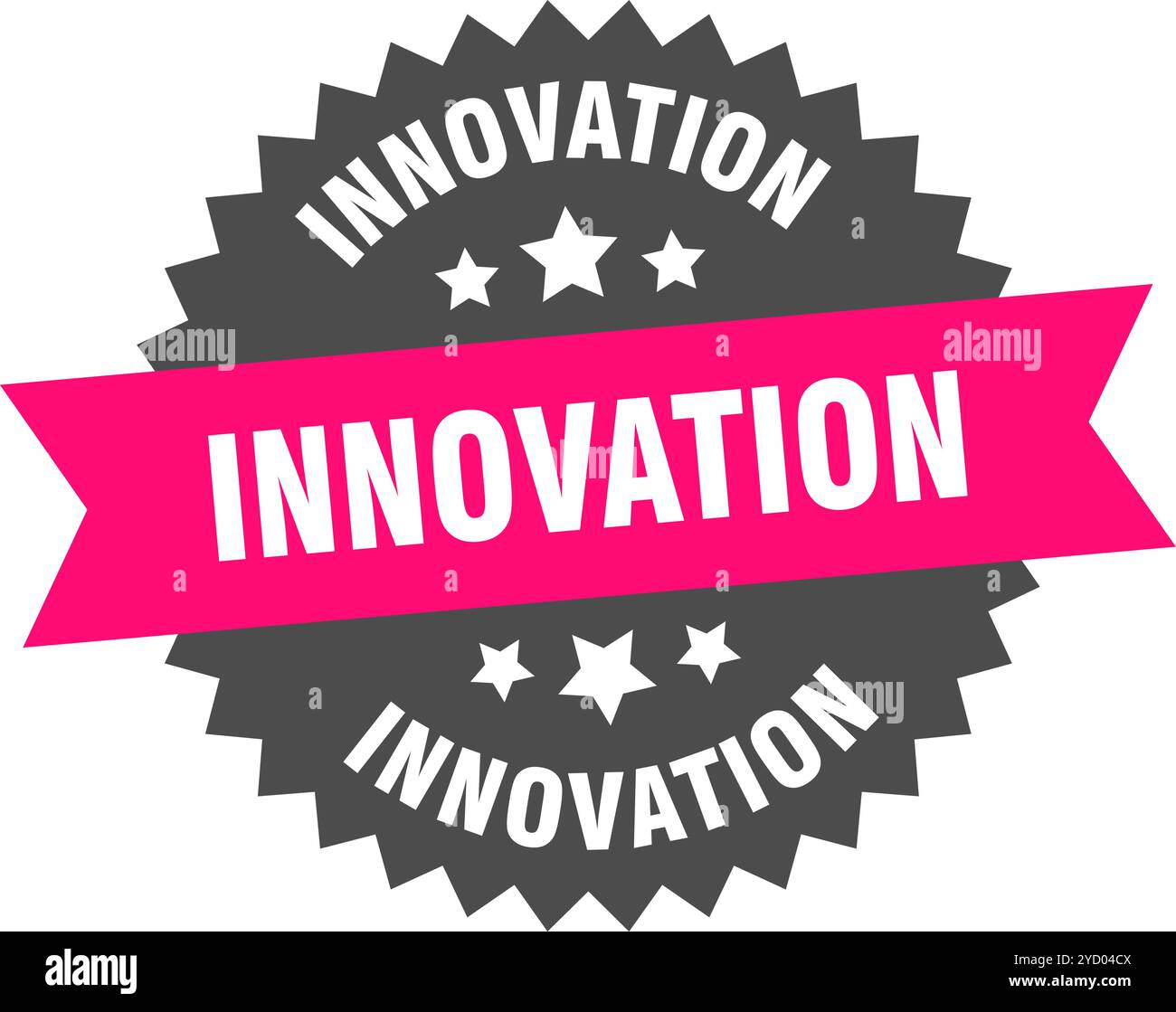 innovation round pink label isolated on transparent background ...