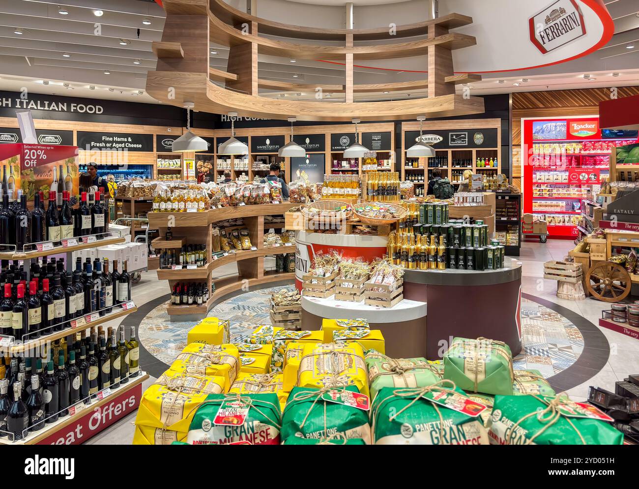 milan airport duty free tobacco prices Ferno, Milan-Malpensa, Italy - September 29, 2024: Duty-free shopping area  inside Terminal 1 of Milan Malpensa International Airport Stock Photo