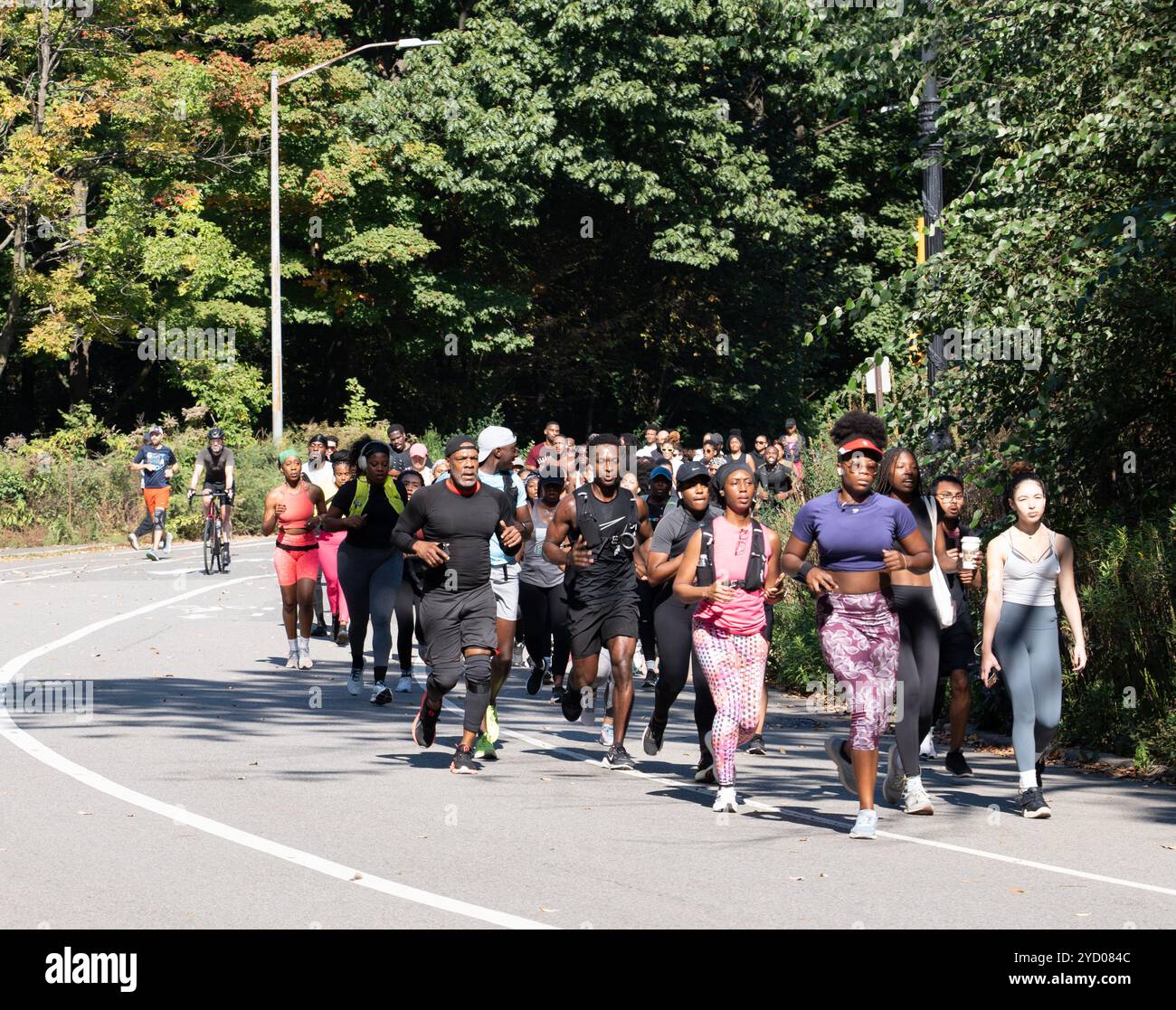 Members of the Black Runners Club out running on a warm autumn day on ...