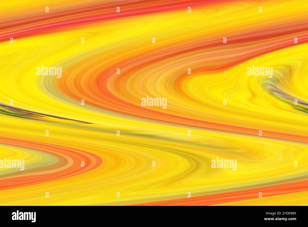 Sweeping curved swirl, lava-effect, multi-color raster abstract background from photo, in shades of yellow & orange, Stock Photo