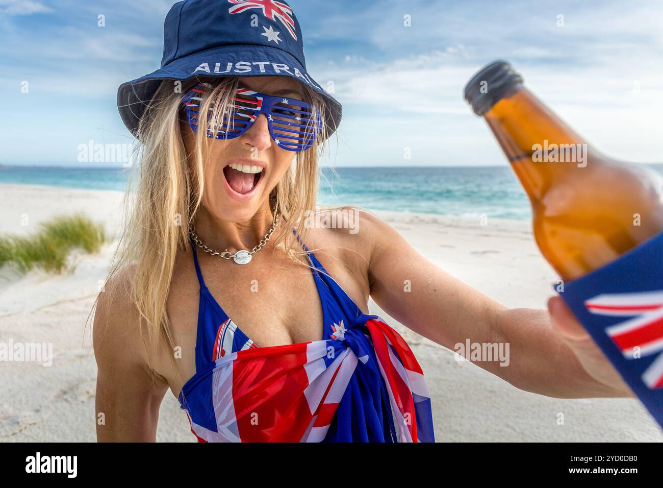 Aussie beach barbeque party.  aussie culture outdoor lifestyle Stock Photo