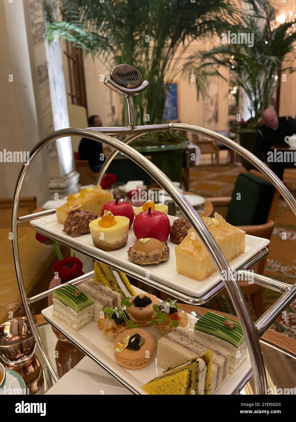 The Palm Court located in the heart of the Plaza Hotel features a high tea service, 2024, New York City, USA - Smartphone Captured Stock Image