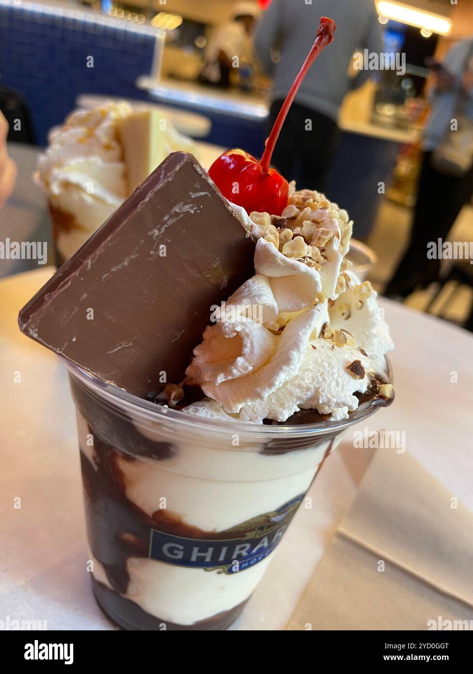 A Ghirardelli Chocolate & Ice Cream Shop has opened in the Empire State Building in New York City, 2024, USA - Smartphone Captured Stock Image