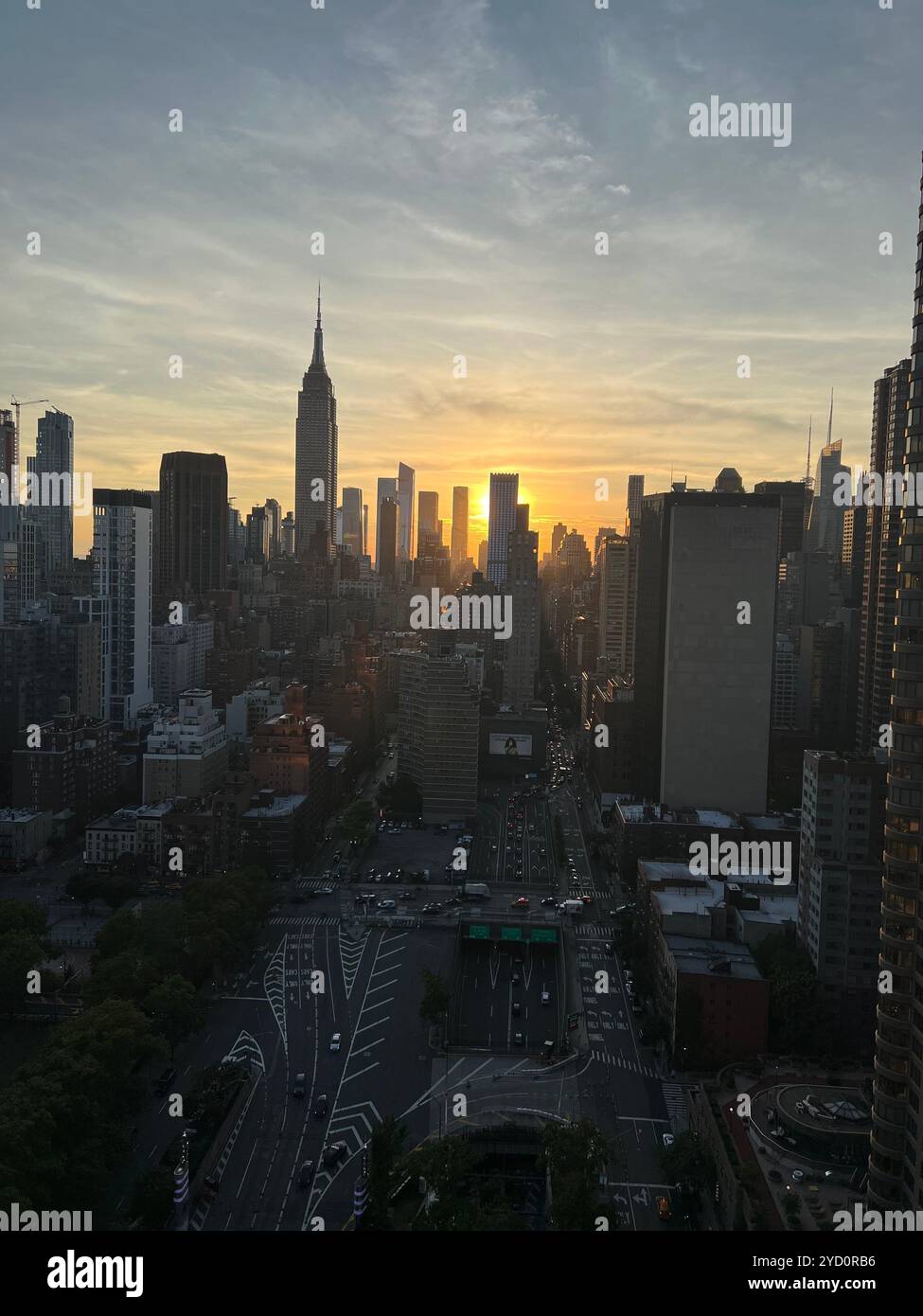 New York Skyline at Sunset - Smartphone Captured Stock Image