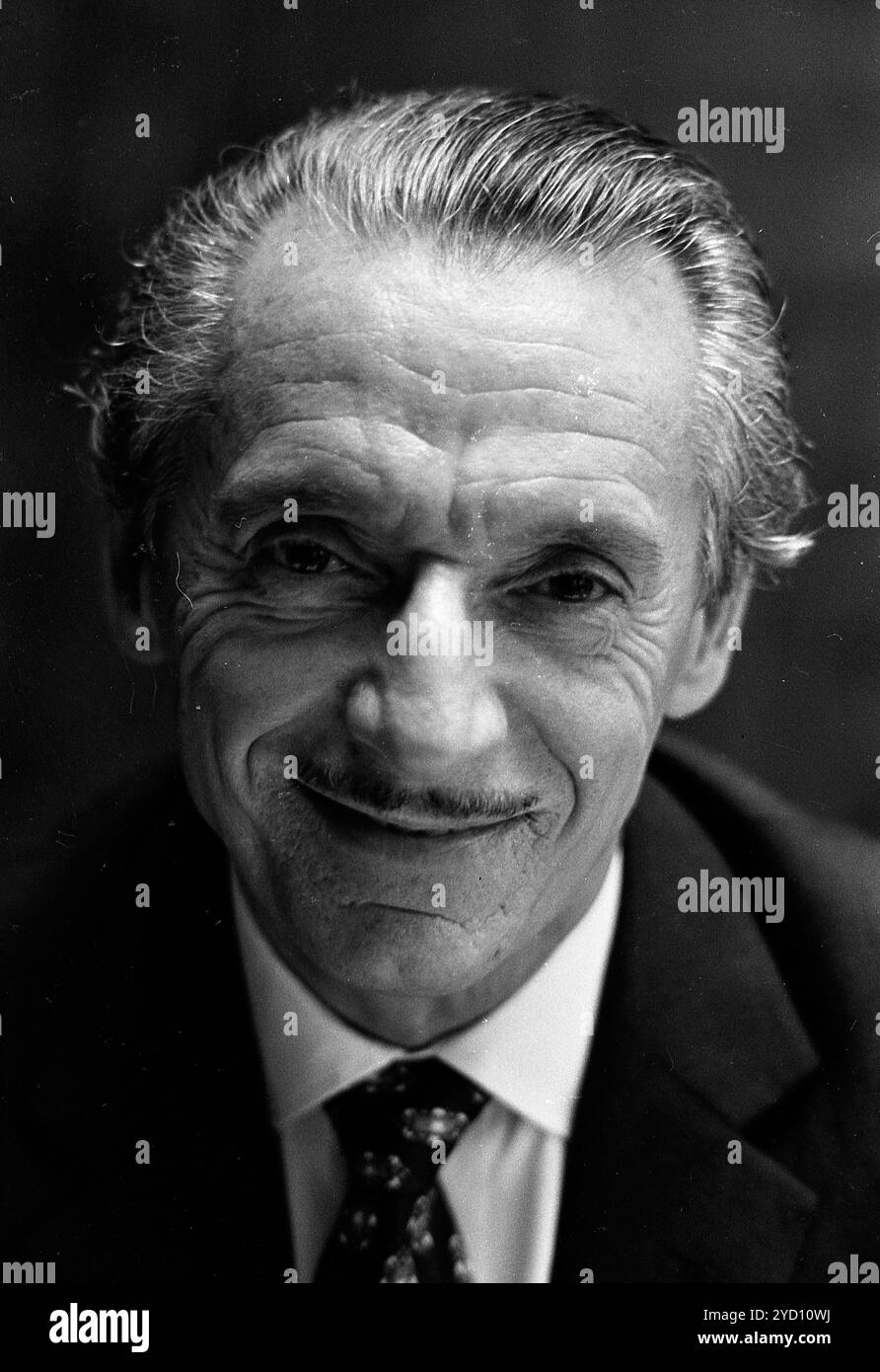 Argentine advertising tycoon Ricardo De Luca during a press interview in Buenos Aires, Argentina, May 19, 1970. Stock Photo