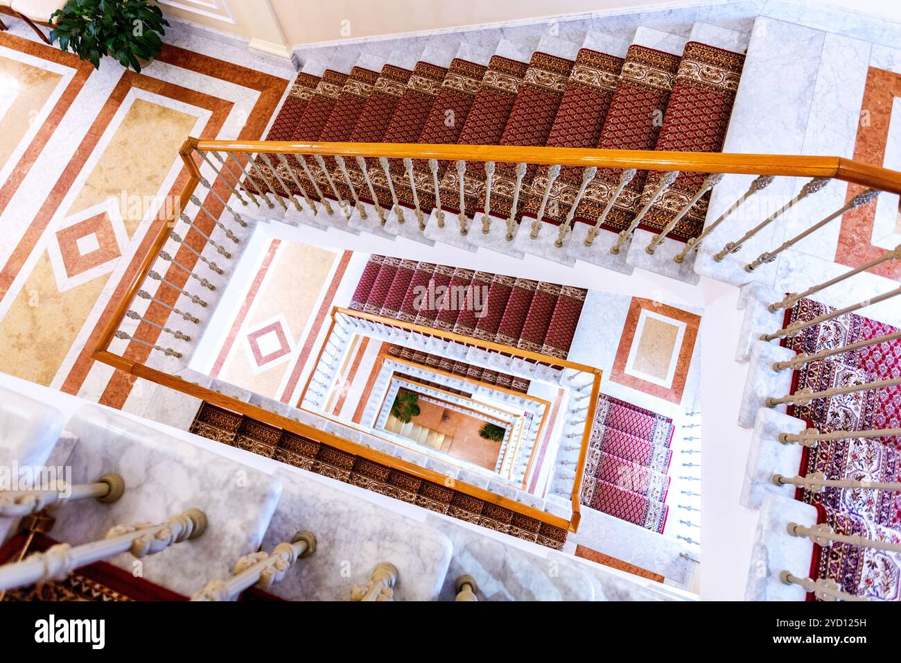 Staircase with tracery railing in the Konstantinovsky Palace Stock Photo