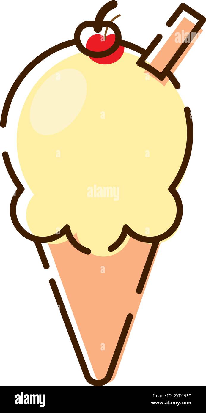 Isolated ice cream cone icon Vector Stock Vector Image & Art - Alamy