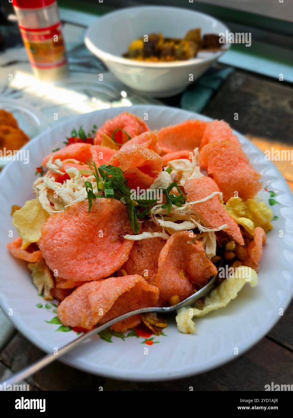 Local food from Indonesia is called Bubur ayam - Smartphone Captured Stock Image