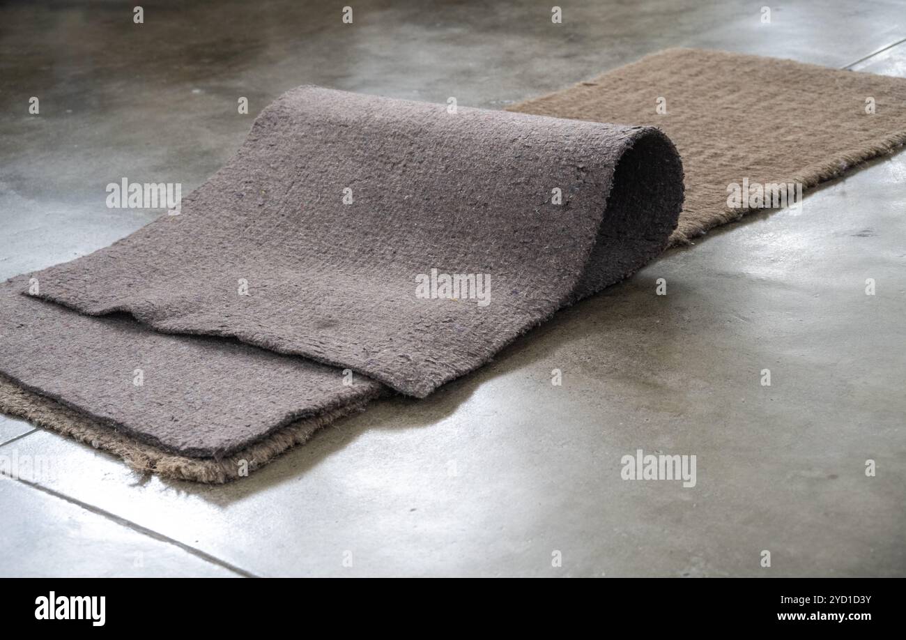 prisoner's only bed was a mat on the floor Stock Photo