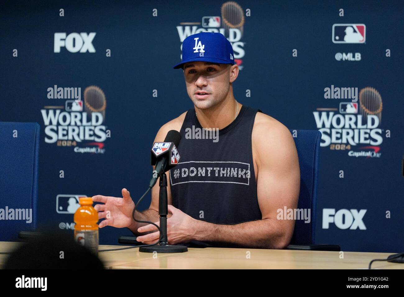 Los Angeles Dodgers pitcher Jack Flaherty speaks during a news ...