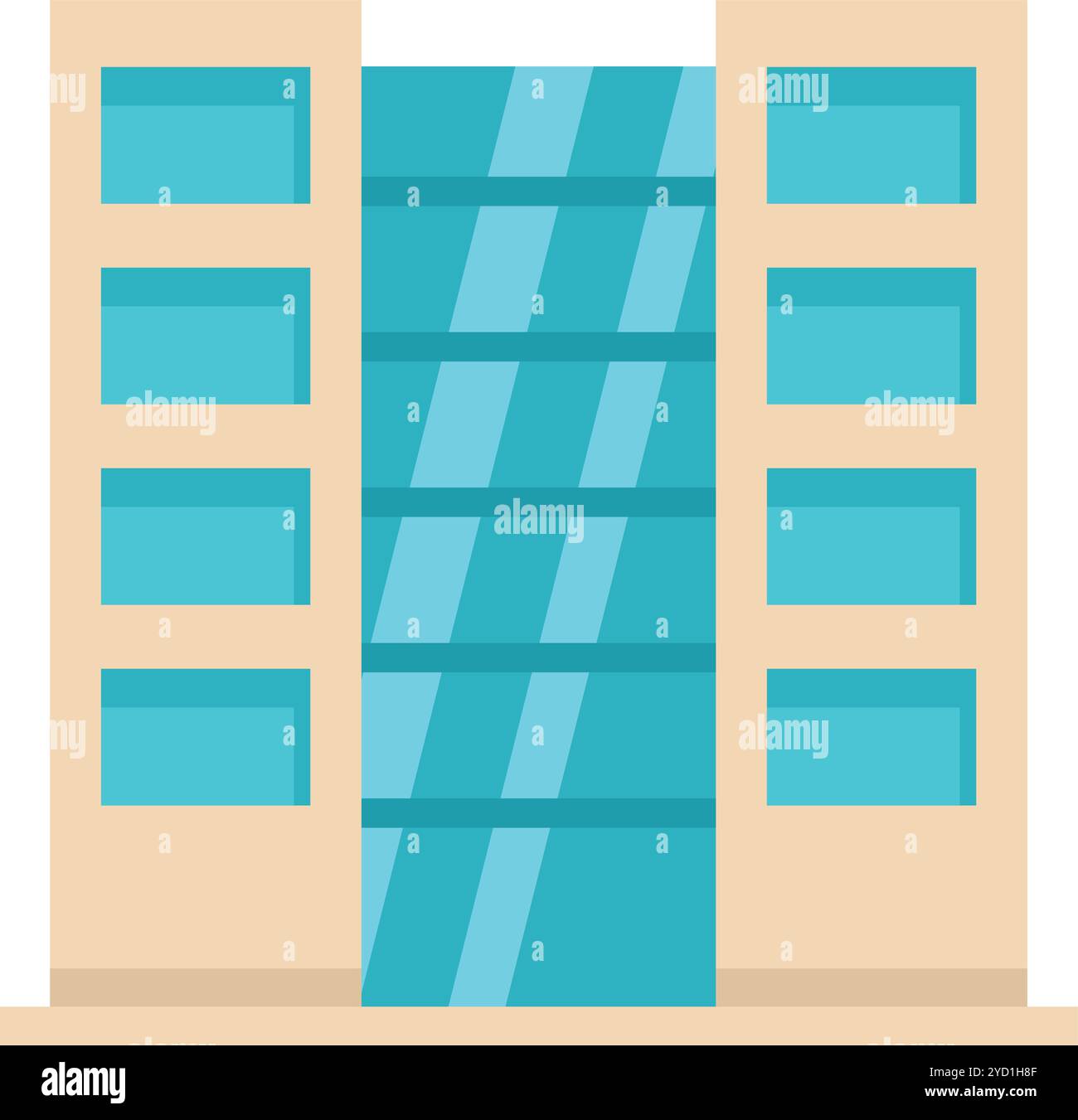 Modern office building with a glass facade stands tall and proud Stock ...