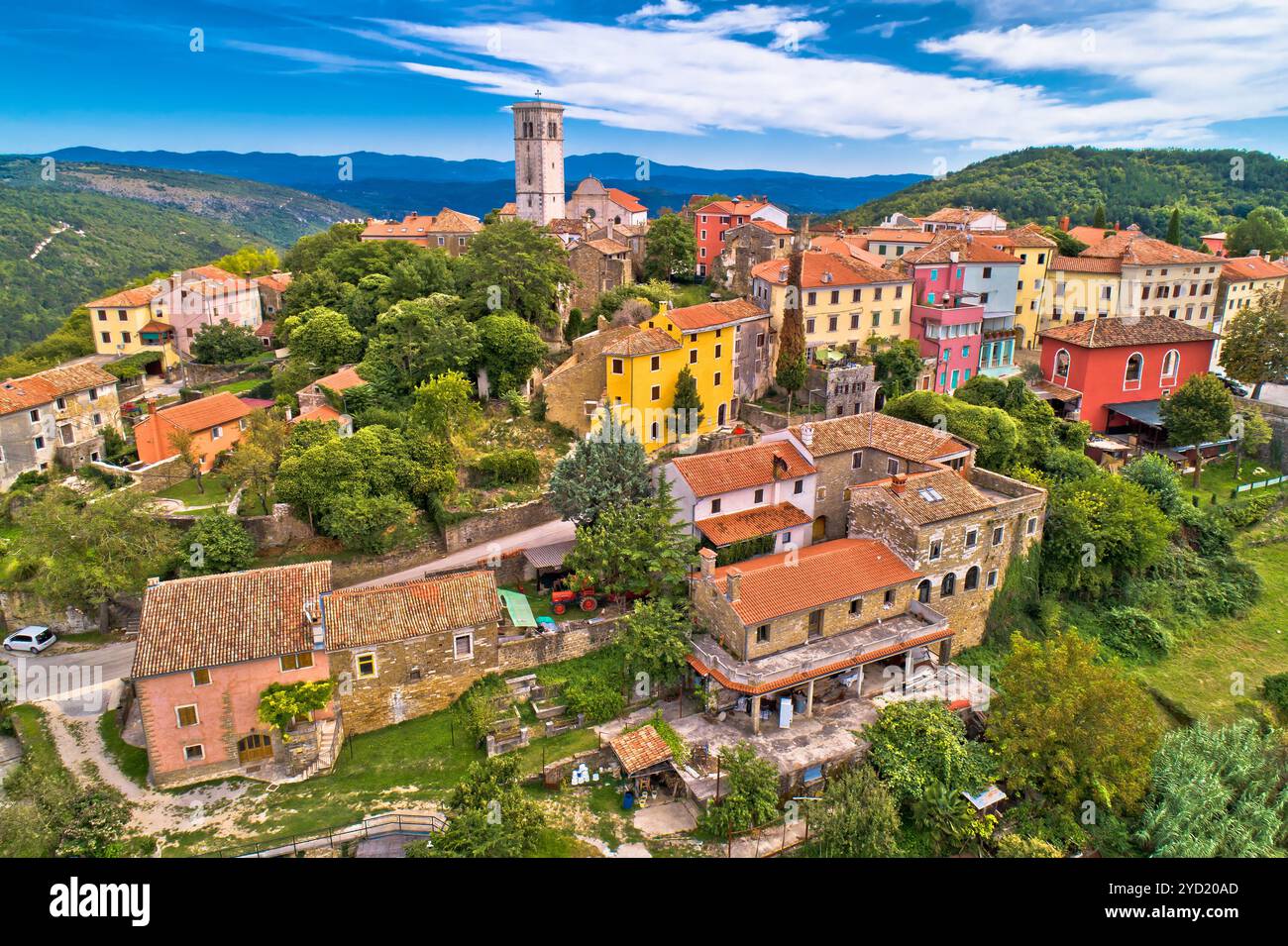 Aerial view mountain village in hi-res stock photography and images - Alamy