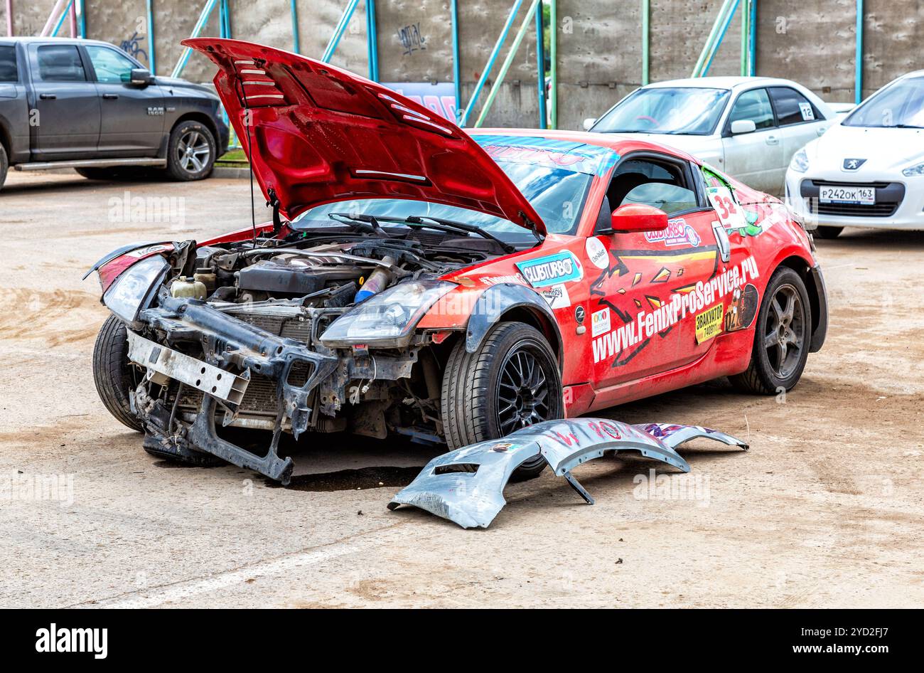 Ð¡rash of the sport car with tuned turbo car engine Stock Photo - Alamy