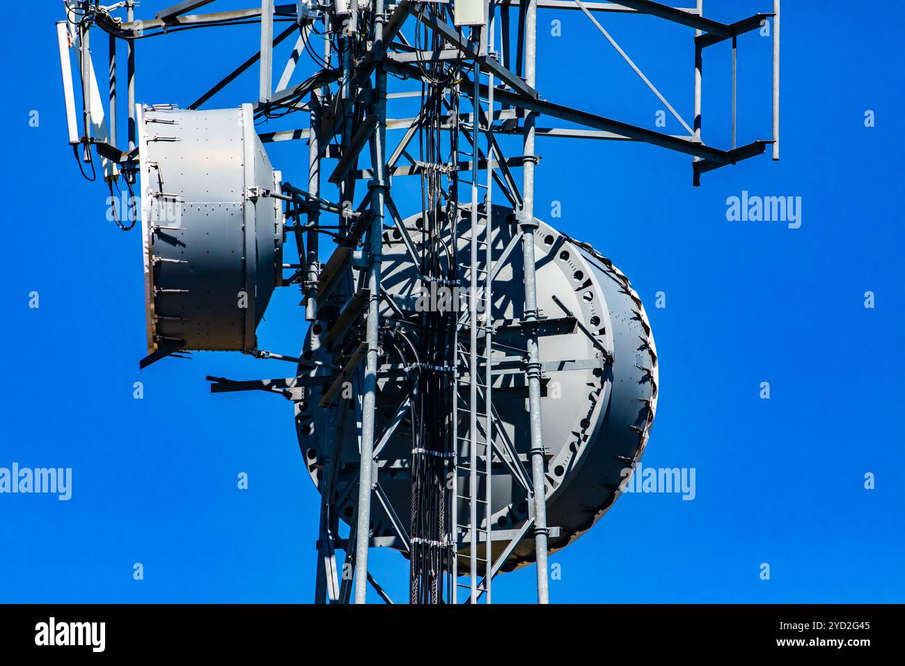 Cellular base station steel tower detail Stock Photo