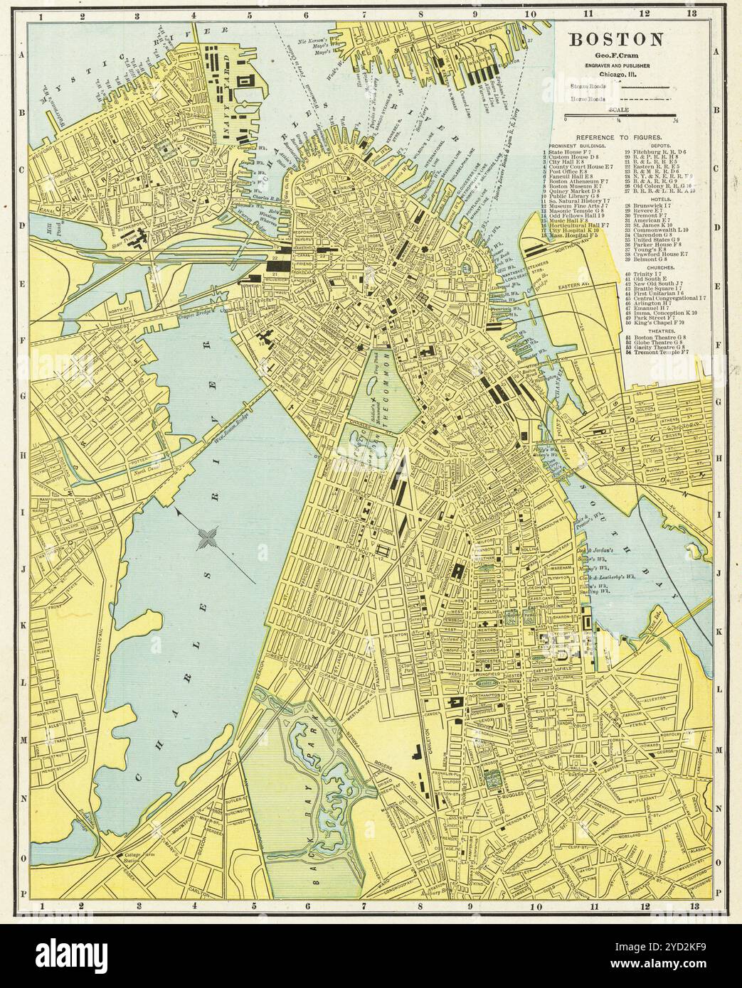 Vintage Detailed Boston City Map - Vintage Detailed Boston City Map Printable Download Travel Poster 2YD2KF9 