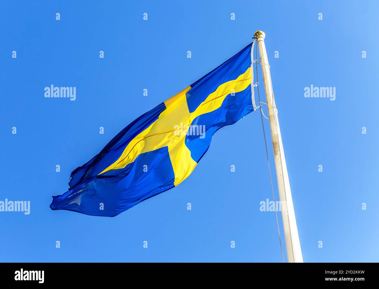 Swedish flags waving in wind hi-res stock photography and images - Alamy