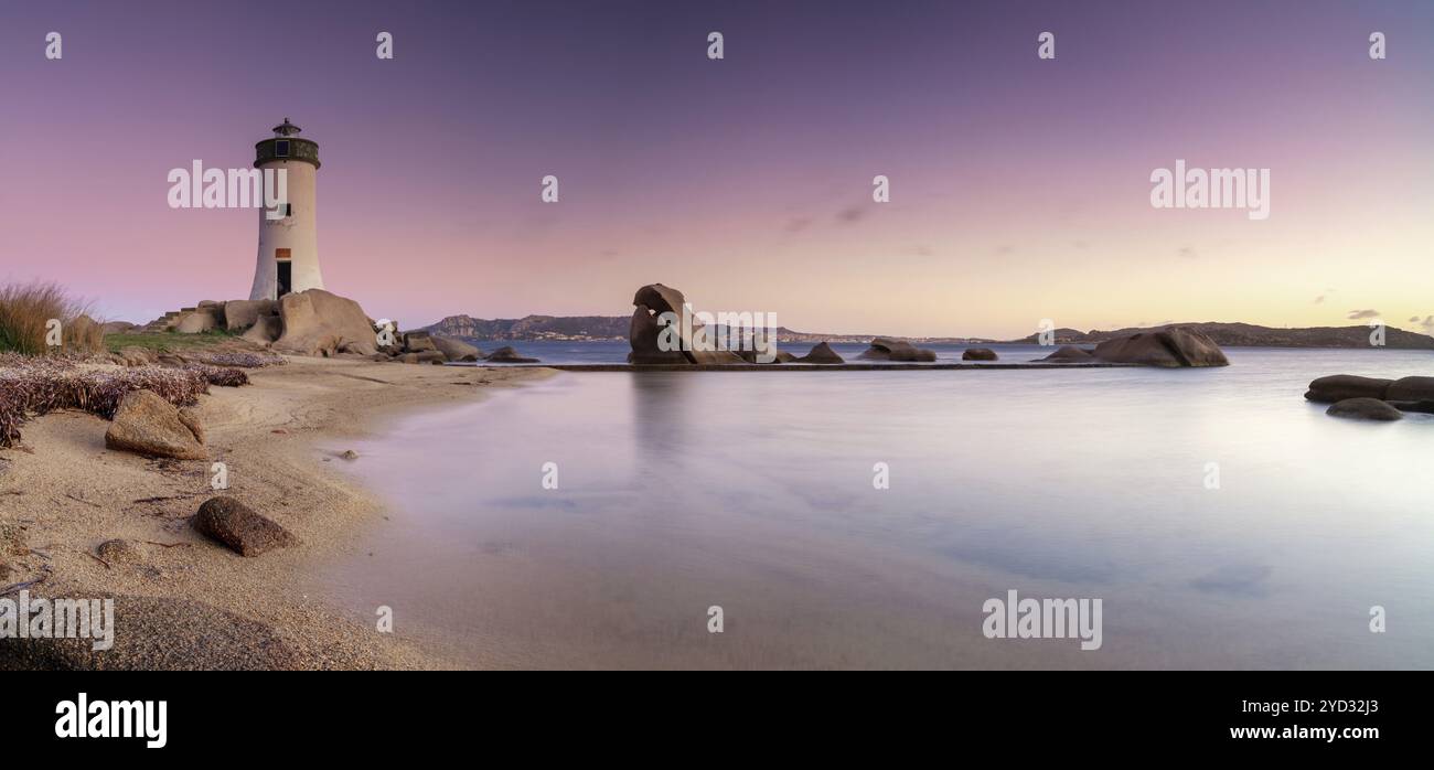 Lighthouse Panoramic Panorama landscape view of the Punta Palau Lighthouse on the Emerald ...