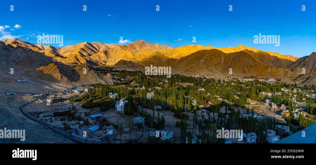 Panoramic View of Leh City with Majestic Himalayan Mountain Scenery ...