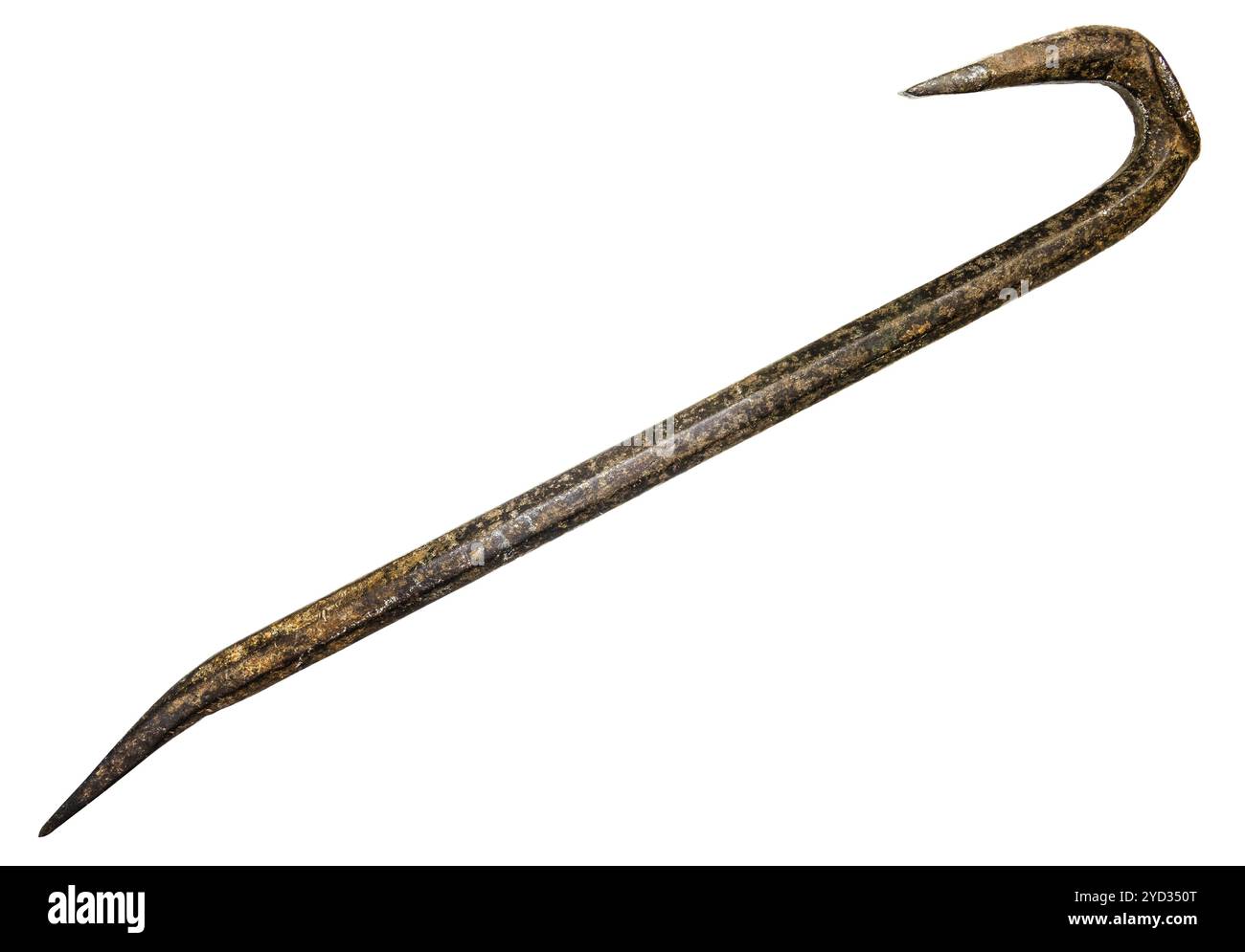 Isolated Grungy Rusty Old Crowbar With A White Background Stock Photo