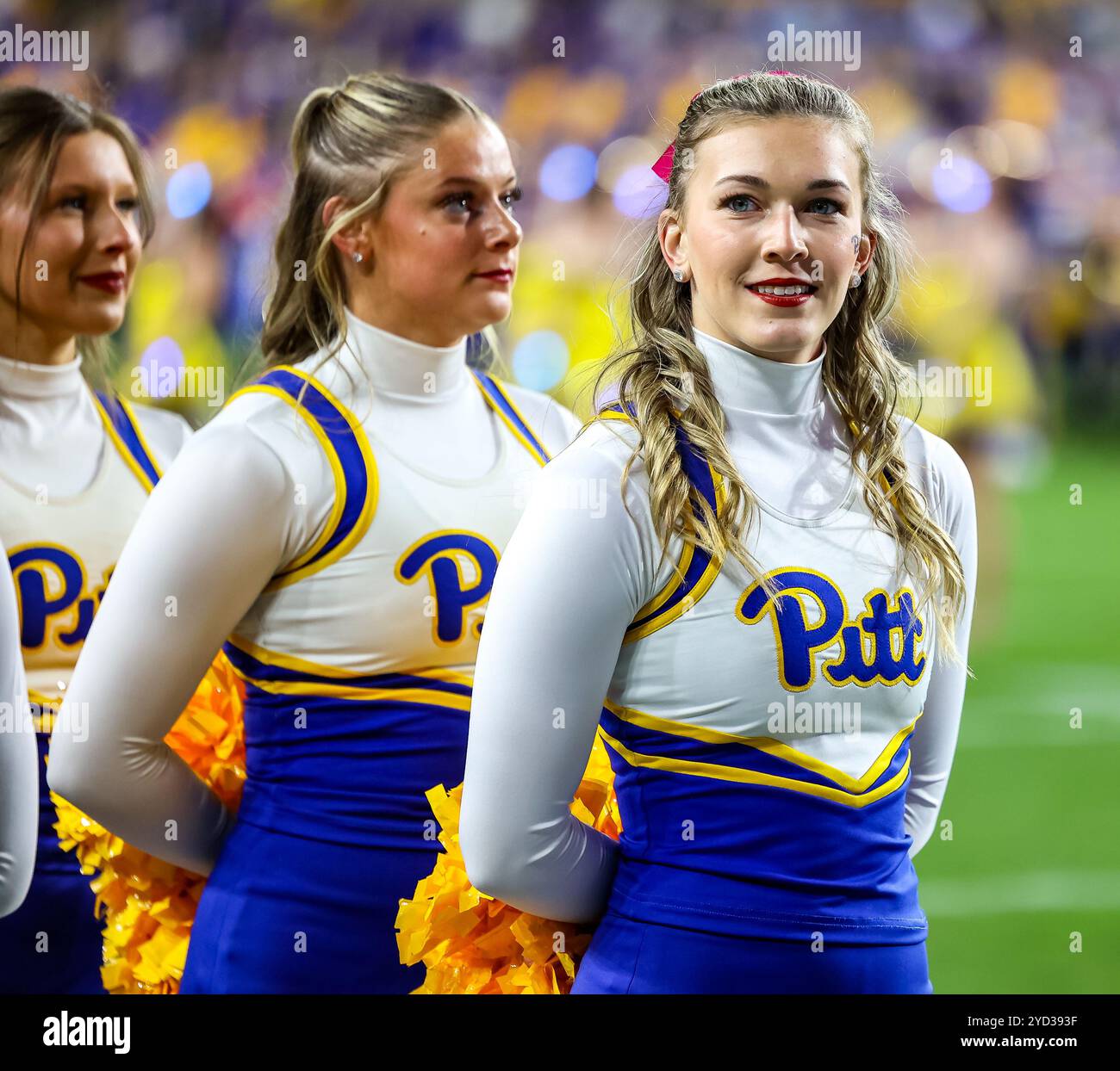 Pittsburgh Pennsylvania USA. 24th Oct 2024. Pitt Panthers cheerleaders before the NCAA football game between the Pitt Panthers and the Syracuse Orange at Acrisure Stadium in Pittsburgh Pennsylvania. B...