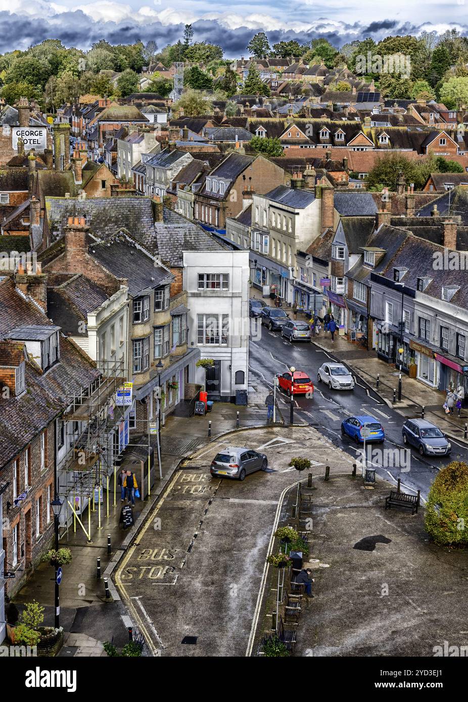 Aerial view of the historic town of Battle, East Sussex, England, UK Stock Photo