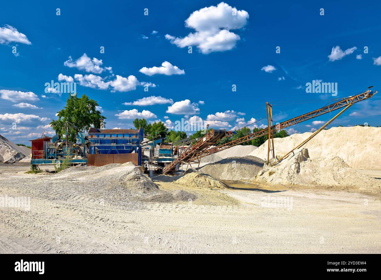 Gravel separator machine excavation line view Stock Photo