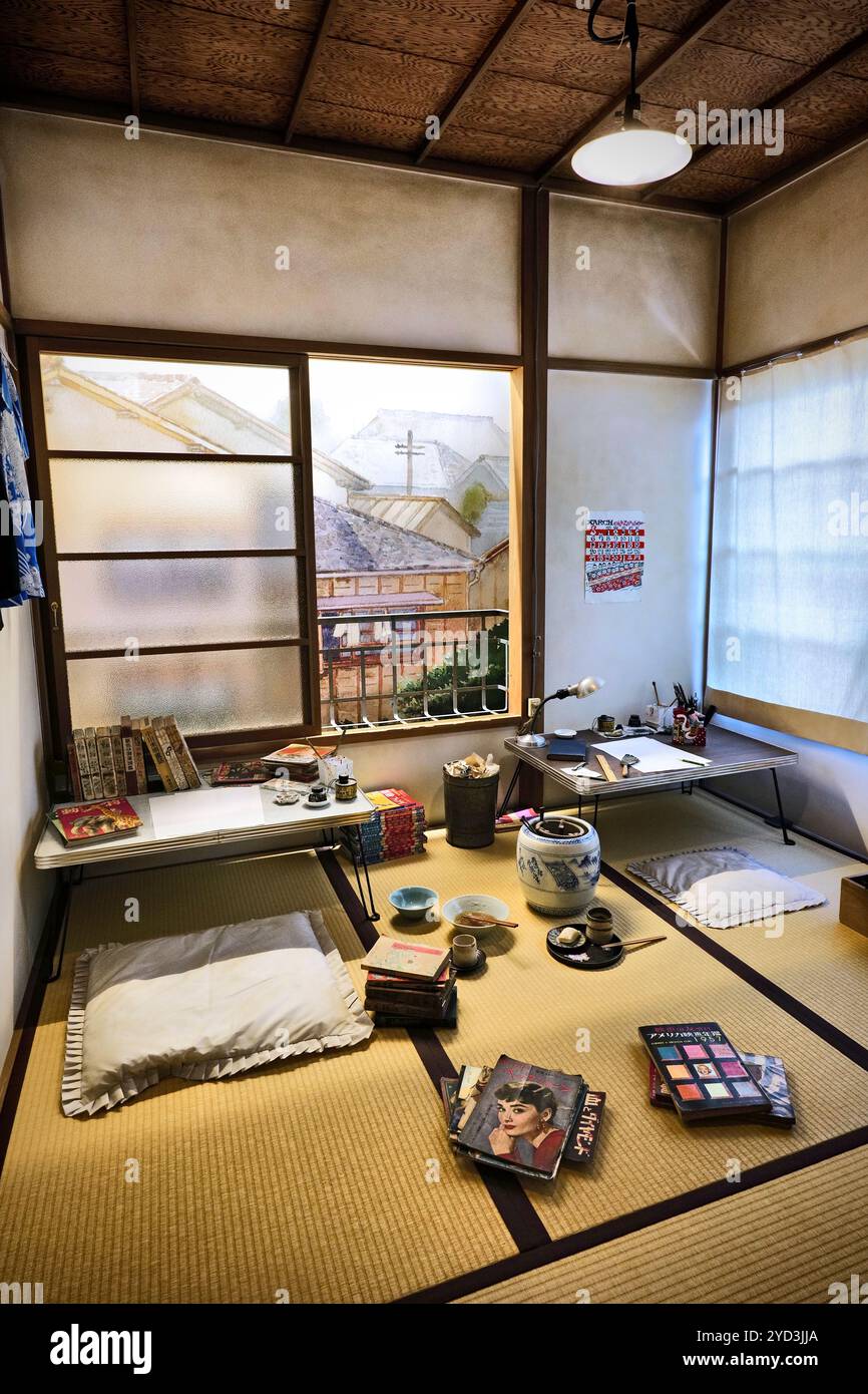 Japan, Honshu island, Kanto, Toshima, multi-dwelling house for the manga-ka artists during their prime, a private studio. Stock Photo