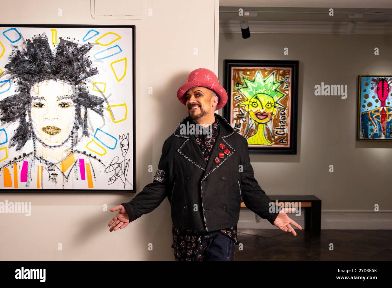 EDITORIAL USE ONLY Boy George unveils a collection of artworks at ...