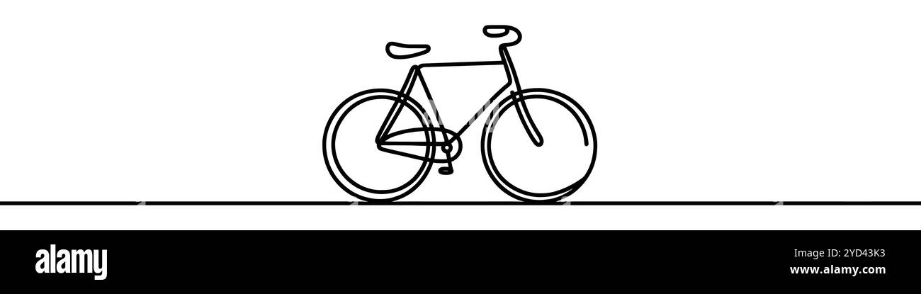 Minimalist vector illustration depicting a bicycle with a continuous line Stock Vector