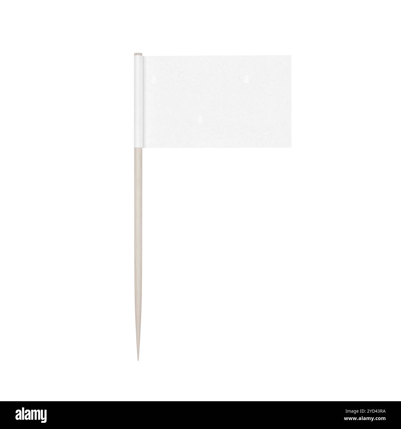 Toothpick flag. White. Blank. Isolated. 3d illustration. Stock Photo