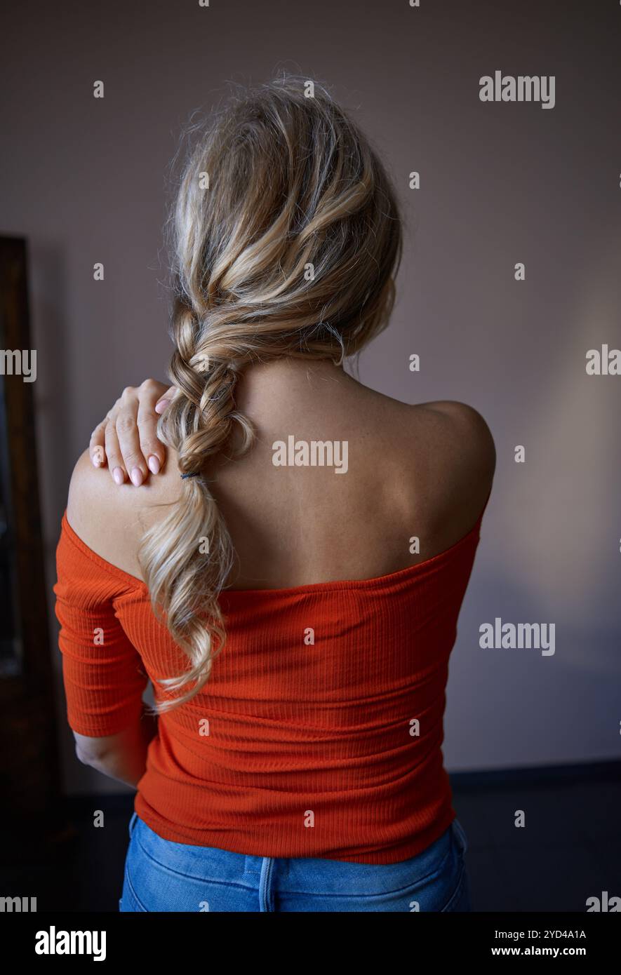 Rear view beautiful blonde woman hi-res stock photography and images ...