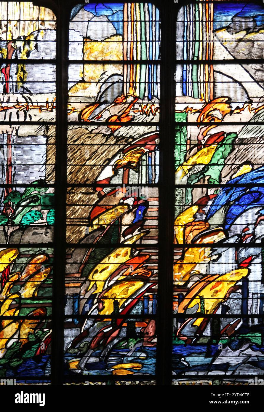 Abstract stained glass, Church of St. Gervais and St. Protais, Paris ...