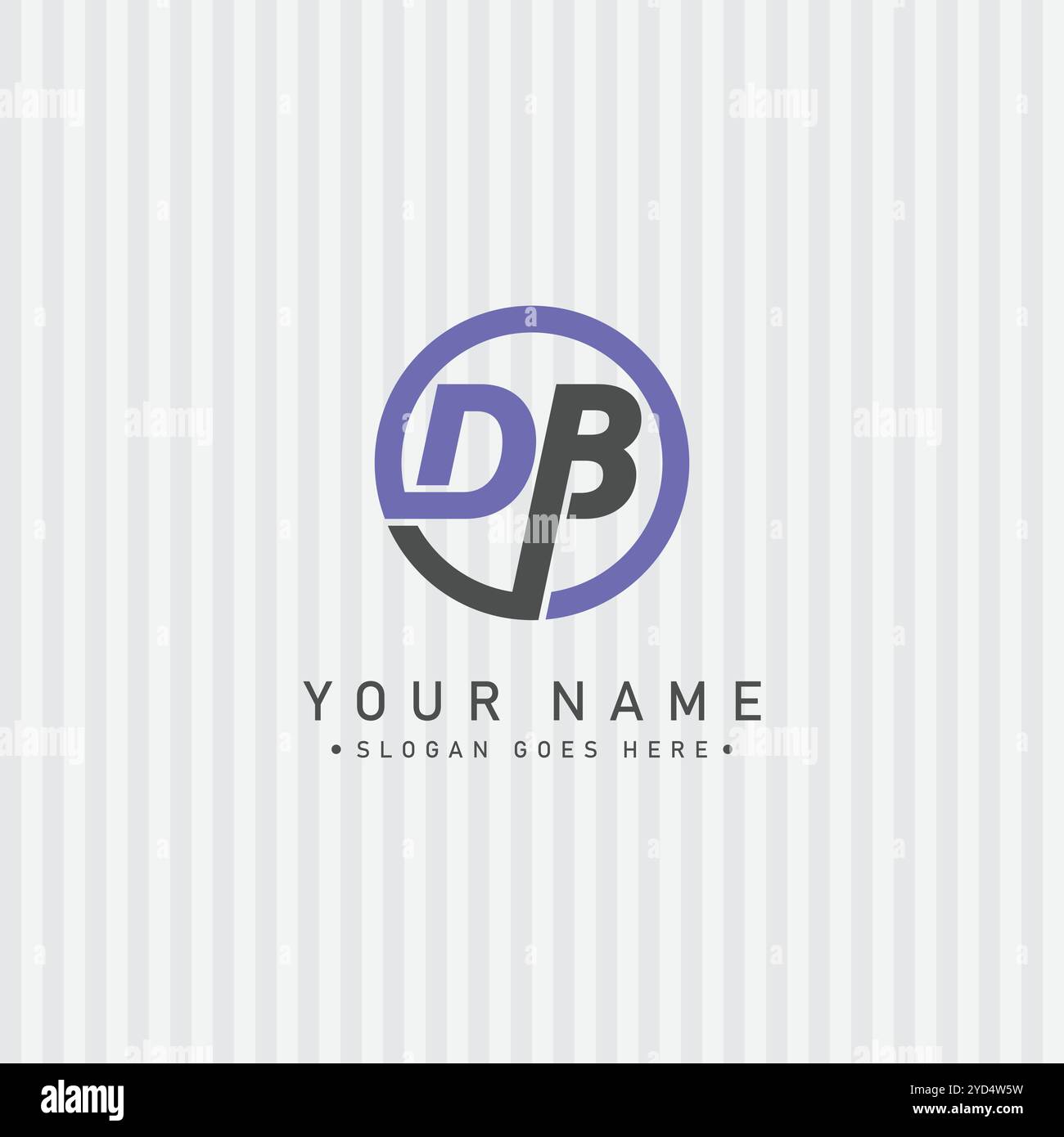 DB Minimal Vector Logo - Simple Business Logo for Monogram D and B Stock Vector