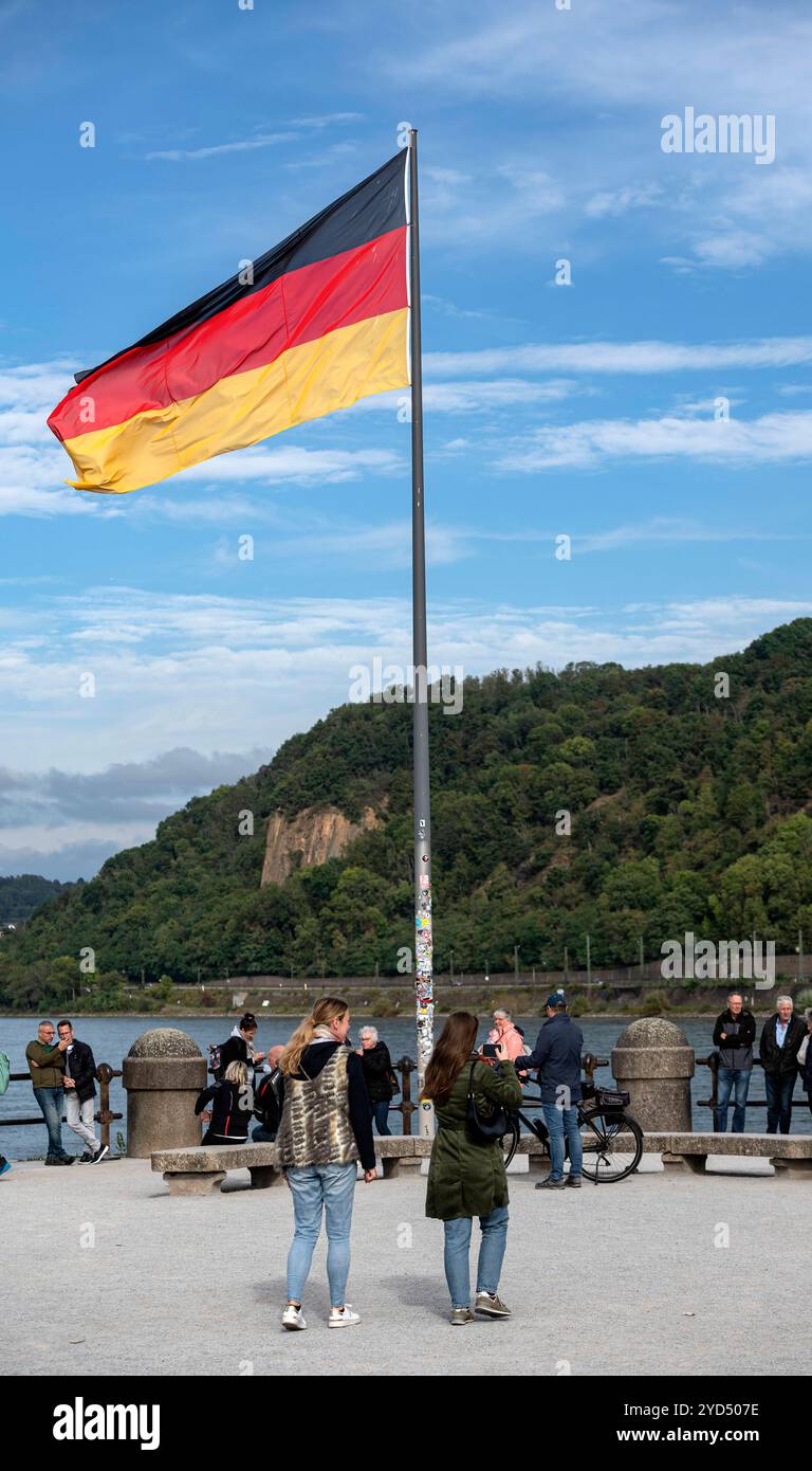 Koblenz Germany 6th October 2024. The Deutches Eck, the confluence of ...