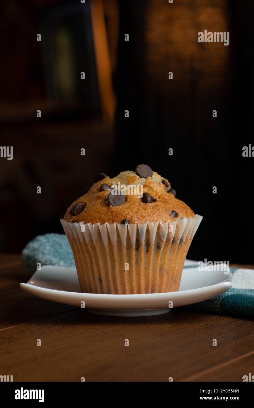 Chocolate chip muffin Stock Photo