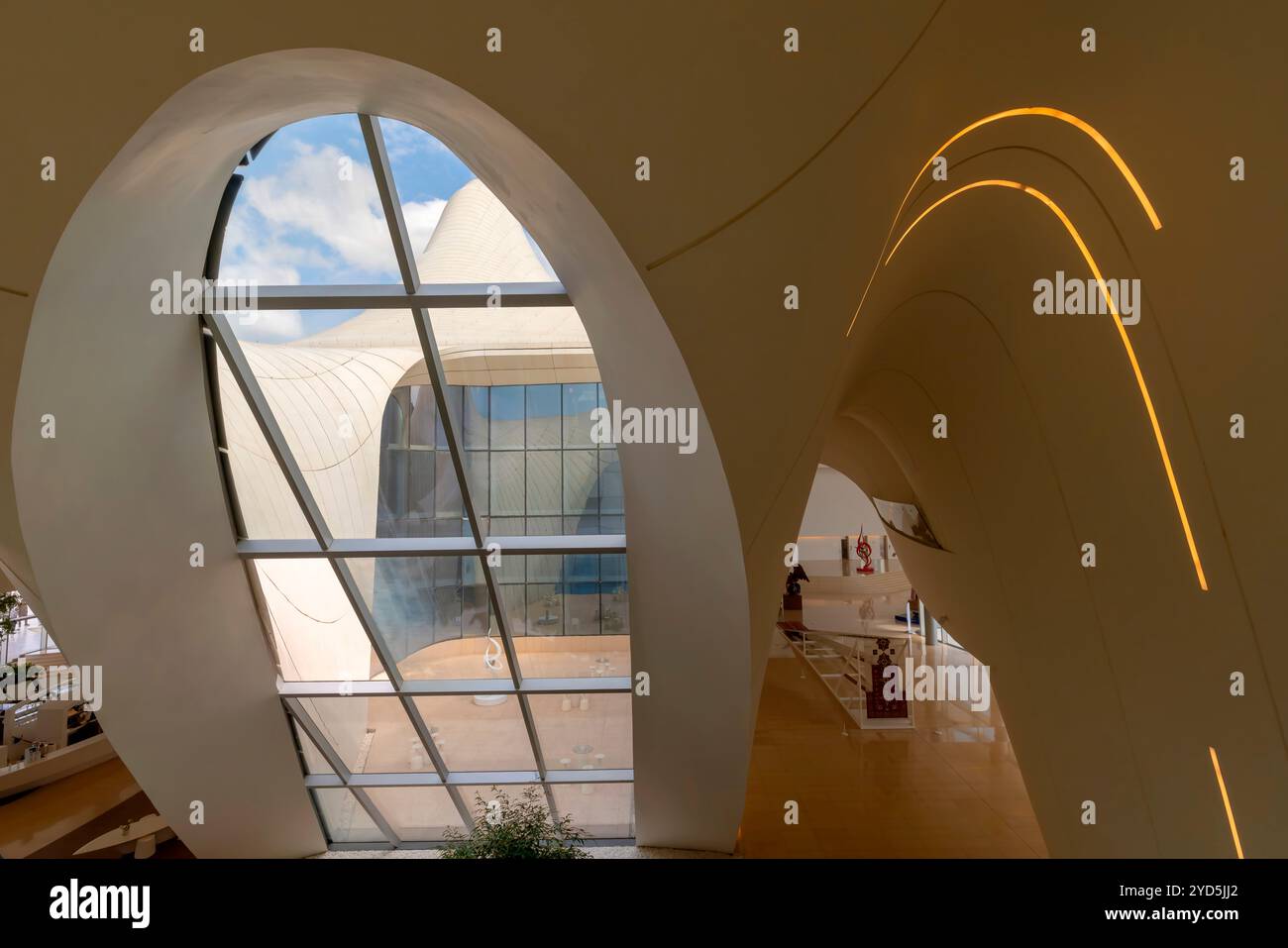 Interior of the Heydar Aliyev Center building complex in Baku ...