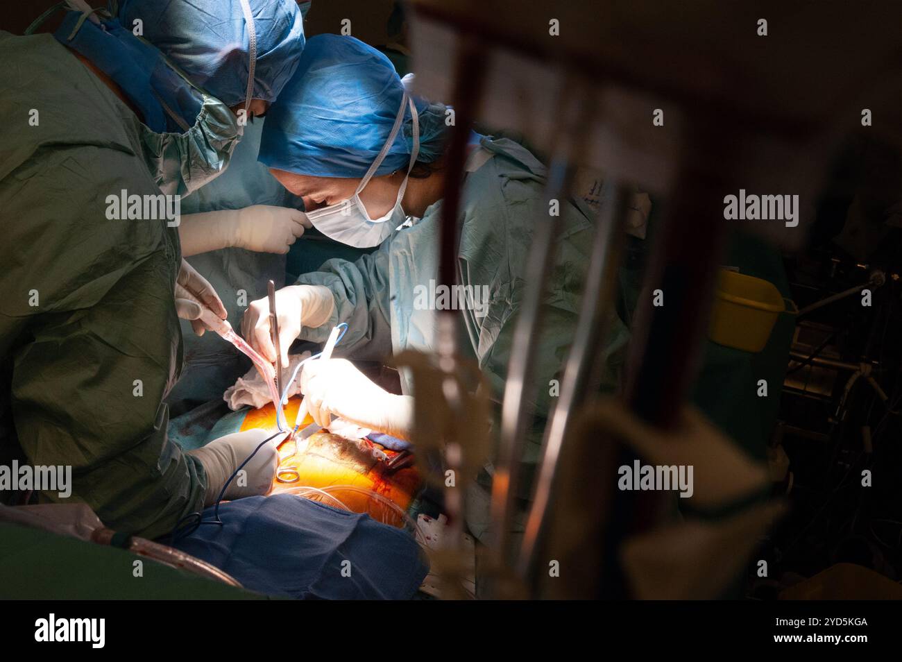 A surgical team performing an operation in an operating room Stock ...