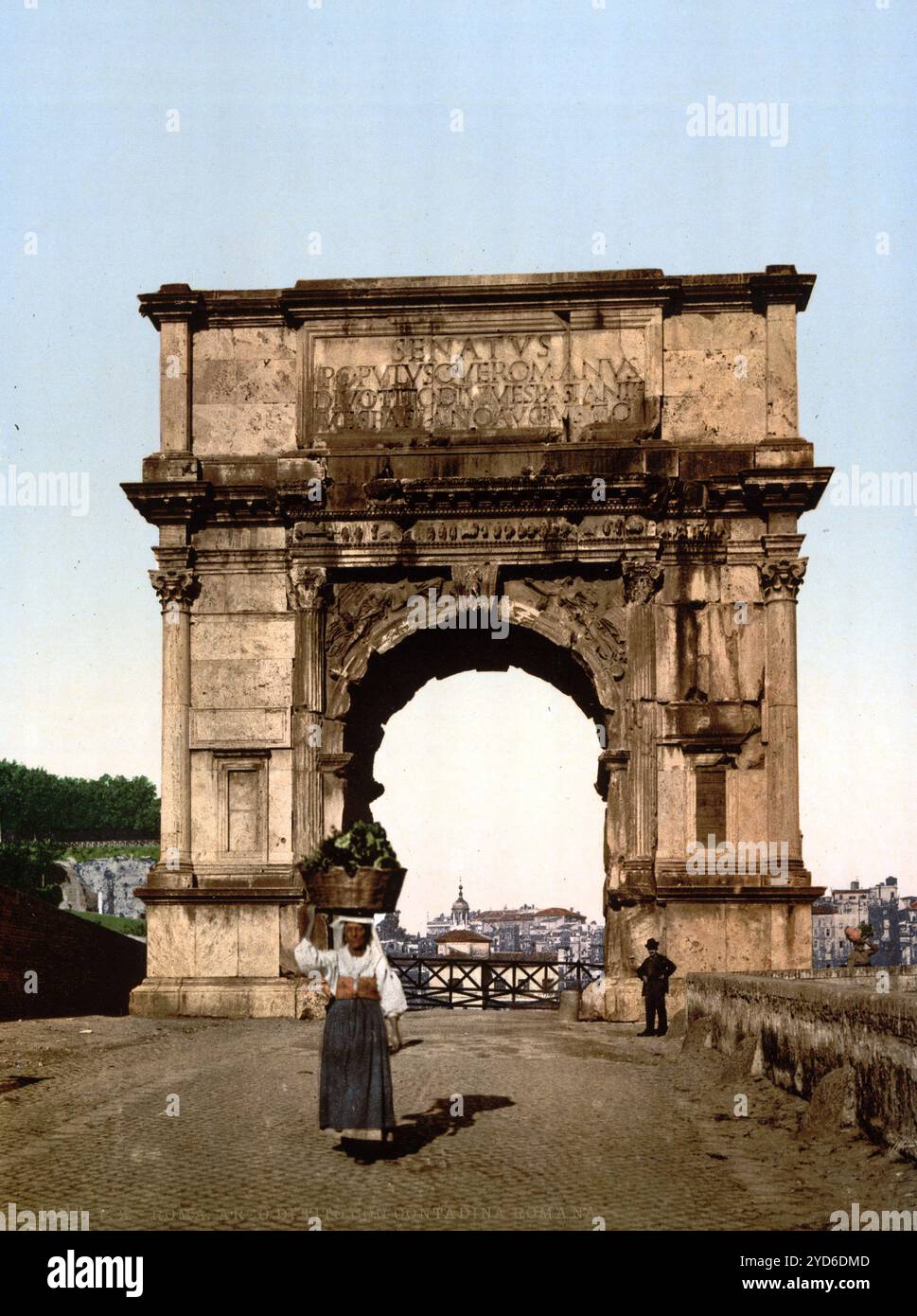 Triumphal Arch of Titus, Rome, Italy , Historic, digitally restored reproduction from a 19th century original, Record date not stated Stock Photo