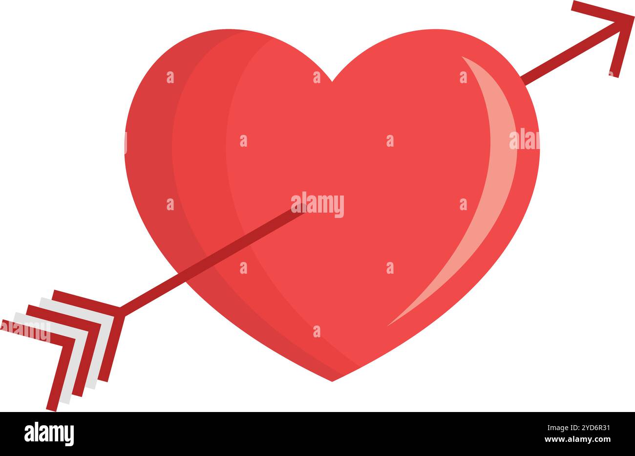 Heart with arrow icon in flat style. Valentines day vector illustration ...