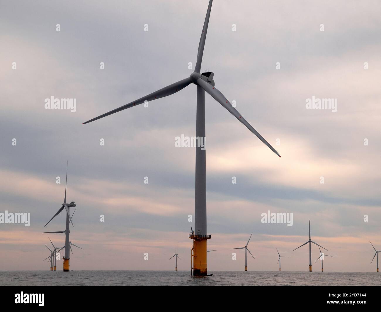 Rampion Offshore Wind Farm, off the coast of Sussex, England Stock ...