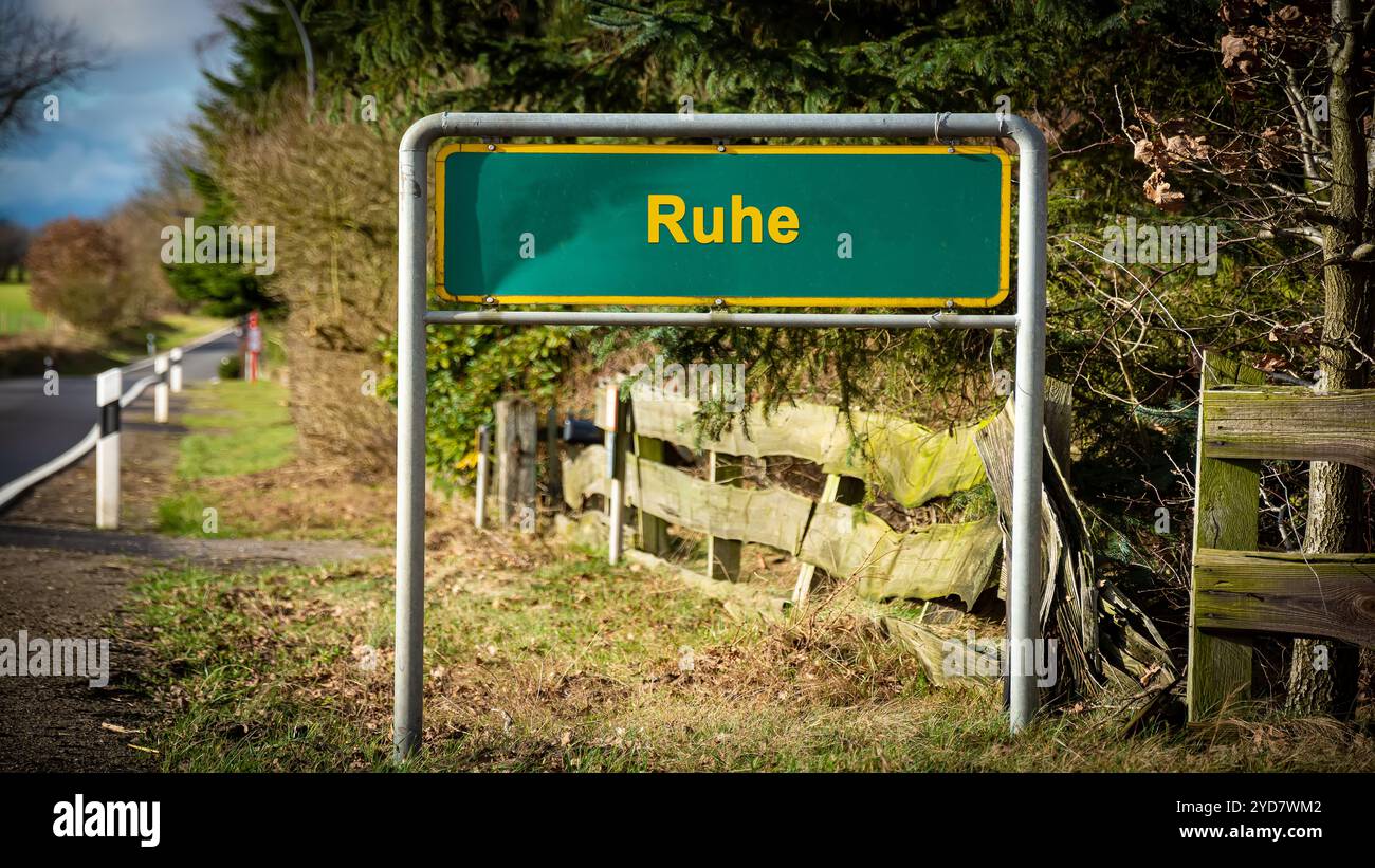 Signposts the direct way to Calm - BILDMONTAGE Stock Photo