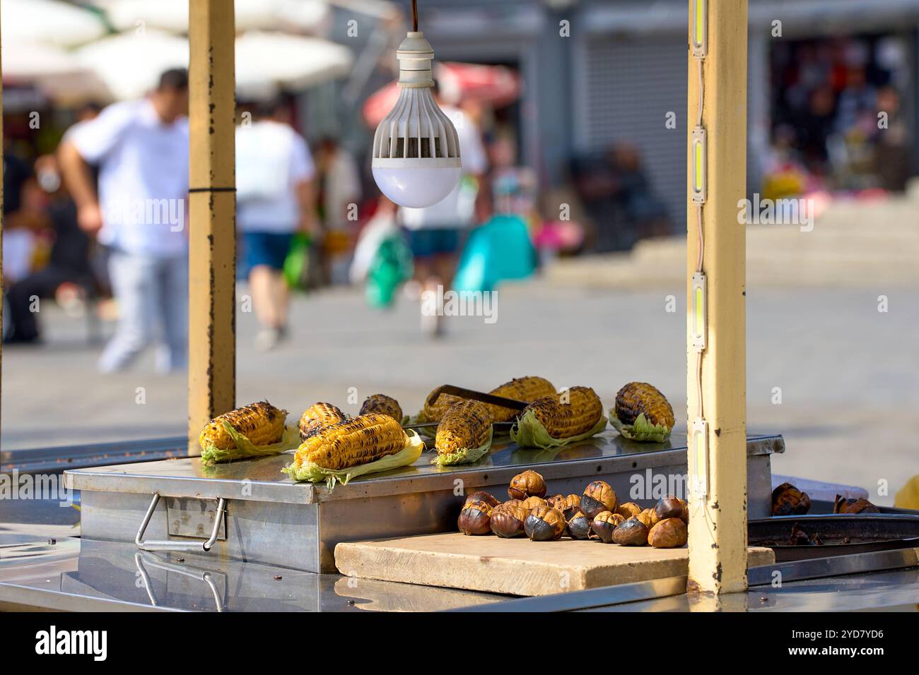 Istanbul, Turkey - September 2, 2024: Grilled corn and roasted ...