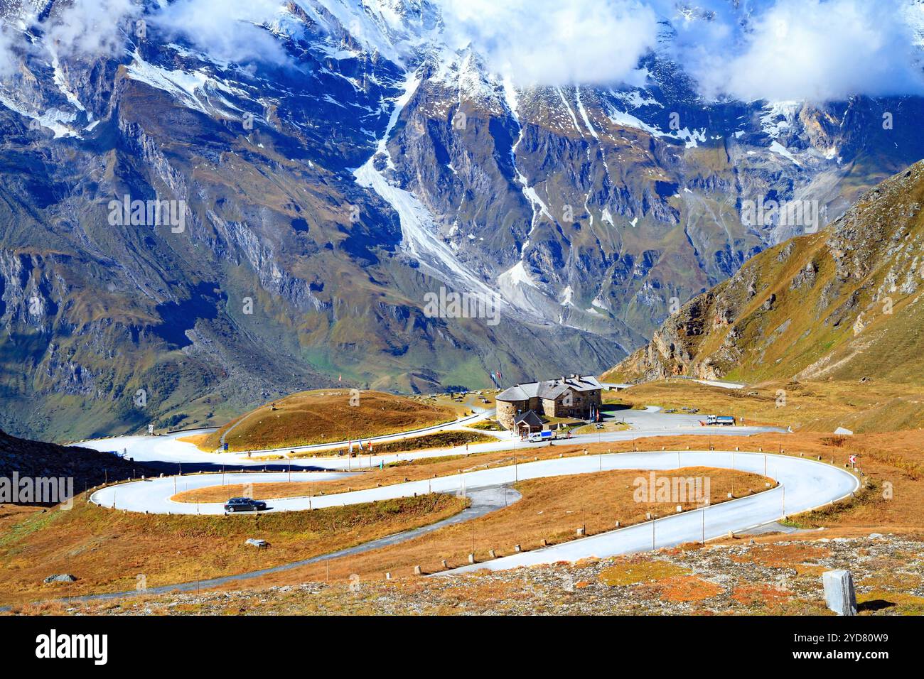 Dizzying mountain serpentine Stock Photo